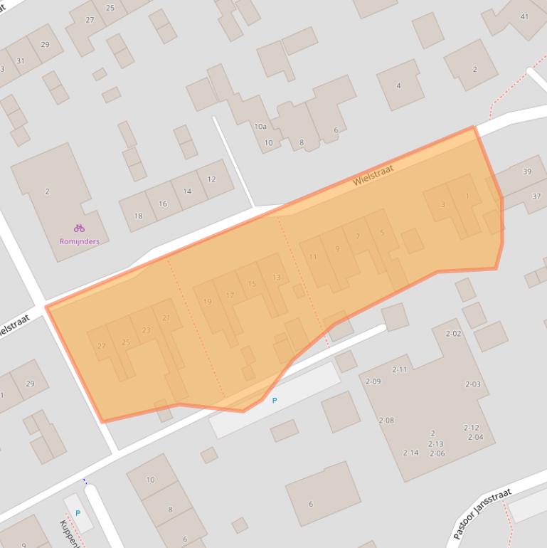 Kaart van postcodegebied 6658BA.