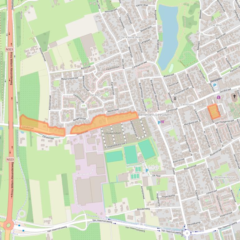 Kaart van postcodegebied 6658CZ.