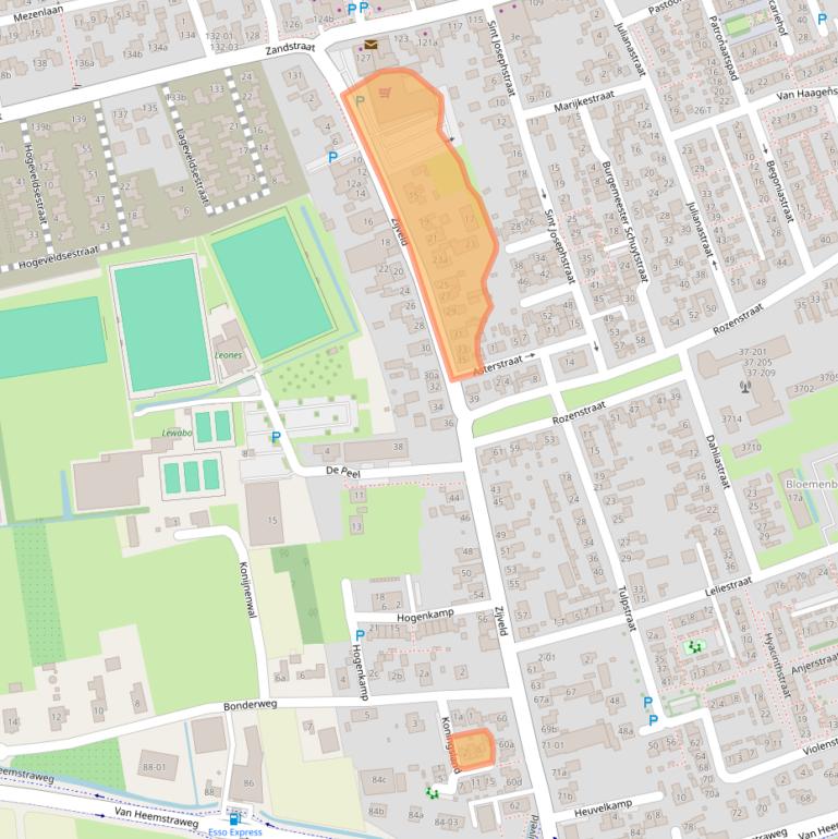 Kaart van postcodegebied 6658DD.