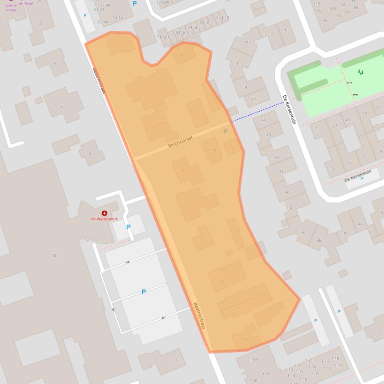 Kaart van postcodegebied 6658EH.