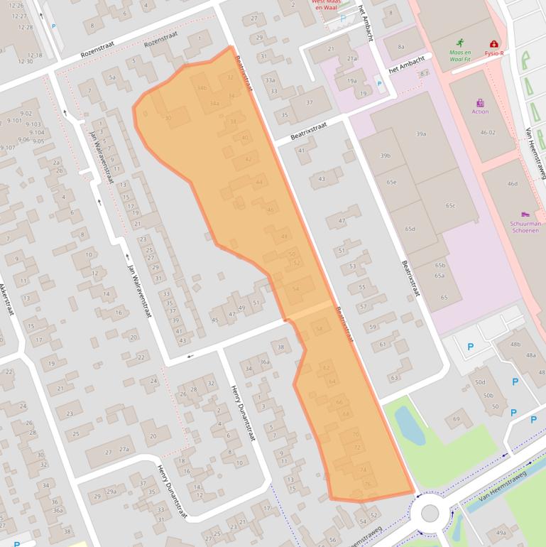 Kaart van postcodegebied 6658EL.