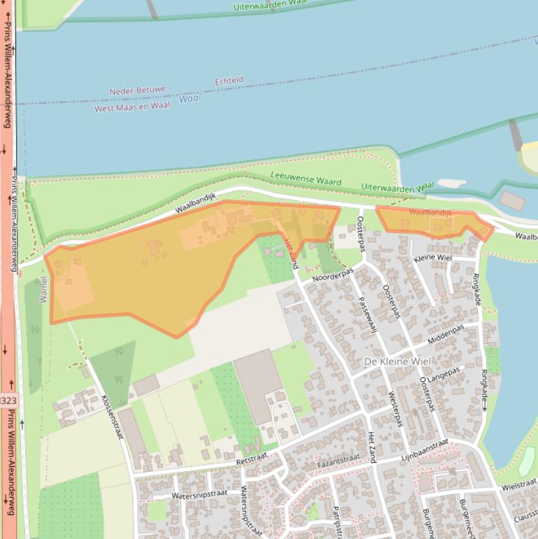 Kaart van postcodegebied 6658KB.