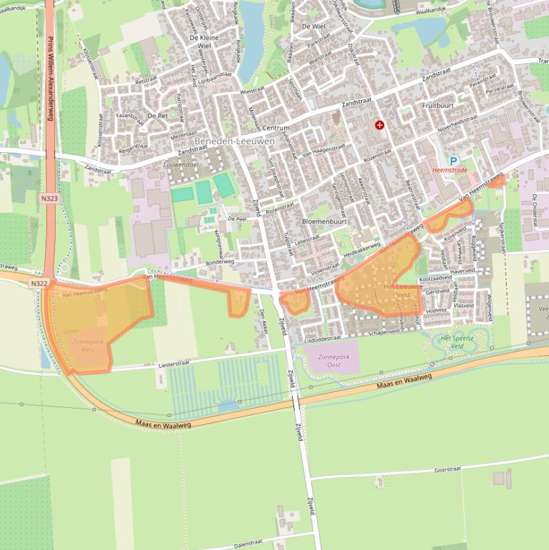 Kaart van postcodegebied 6658KG.