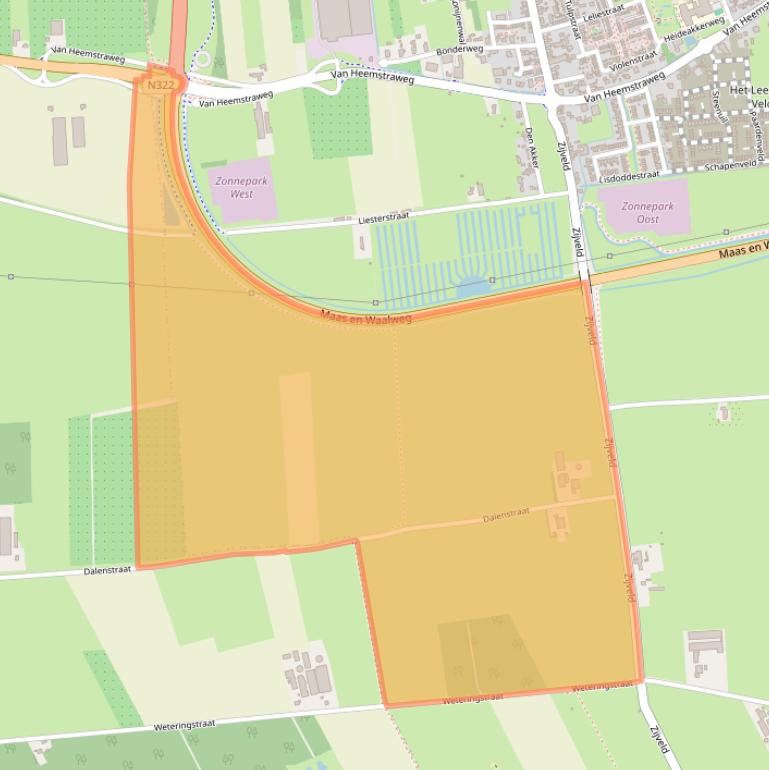 Kaart van postcodegebied 6658KS.