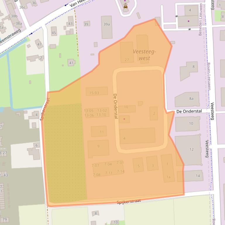 Kaart van postcodegebied 6658KZ.