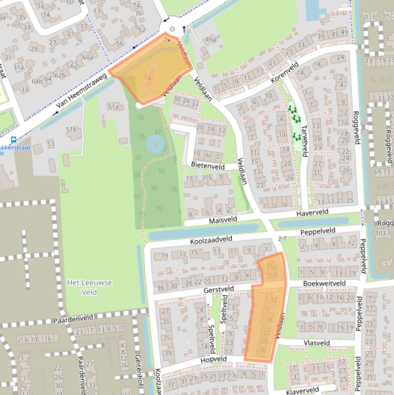 Kaart van postcodegebied 6658LB.