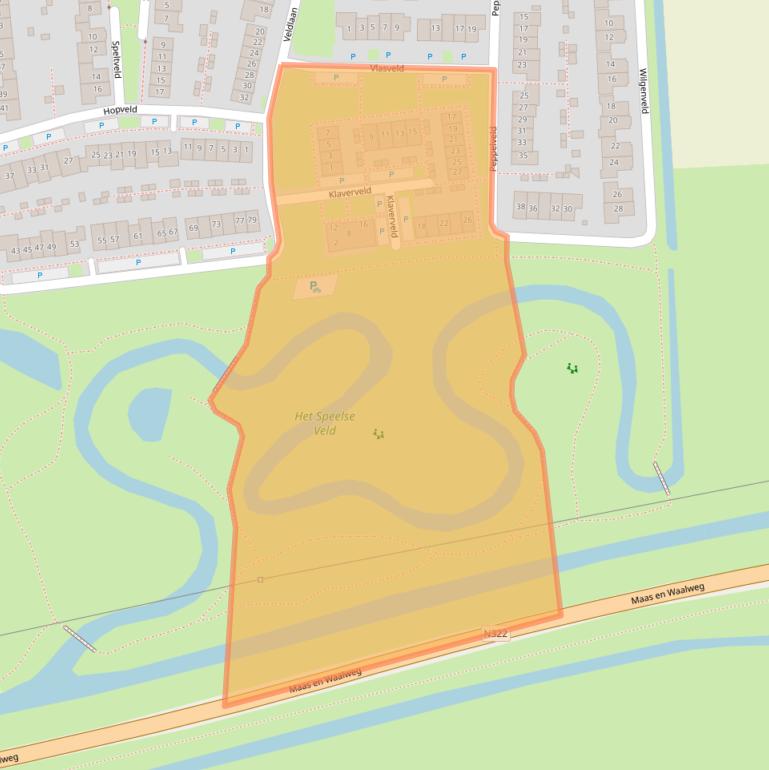 Kaart van postcodegebied 6658LP.