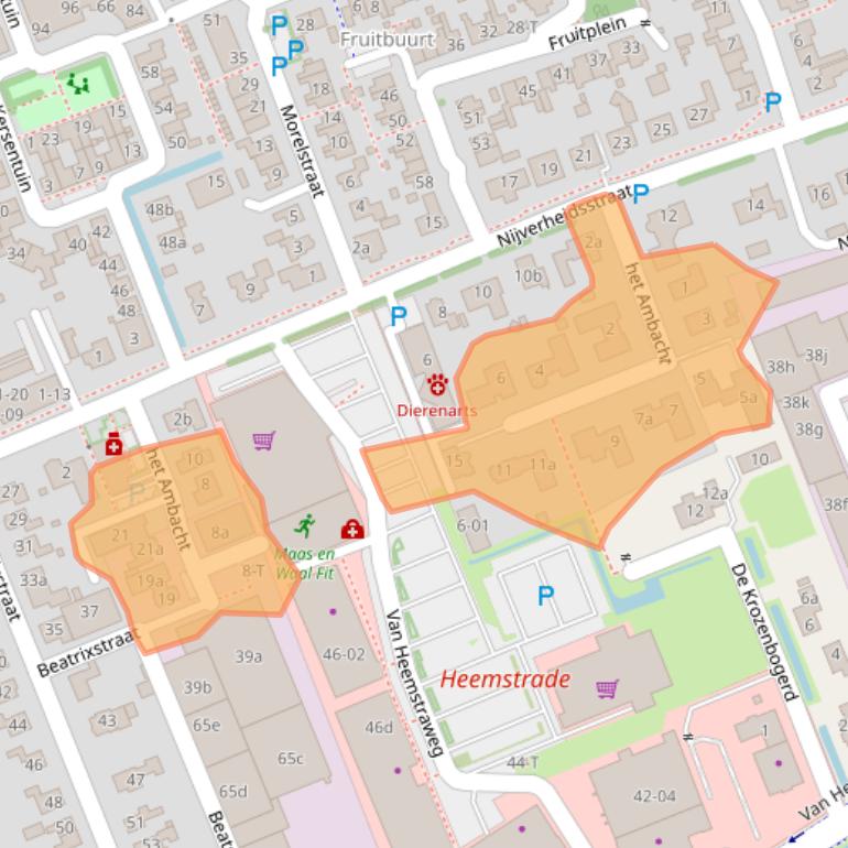 Kaart van postcodegebied 6658WN.