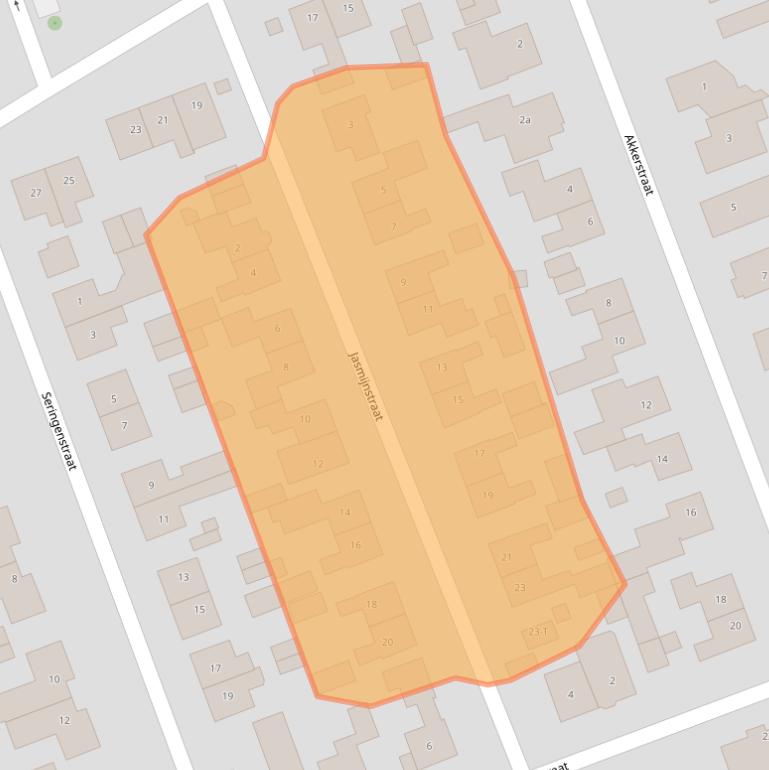 Kaart van postcodegebied 6658XH.