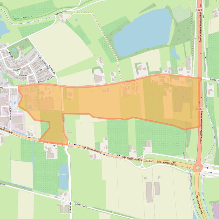 Kaart van postcodegebied 6659AE.