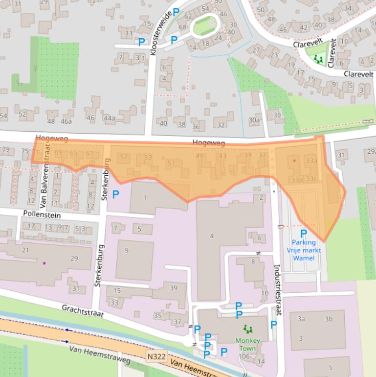 Kaart van postcodegebied 6659AG.