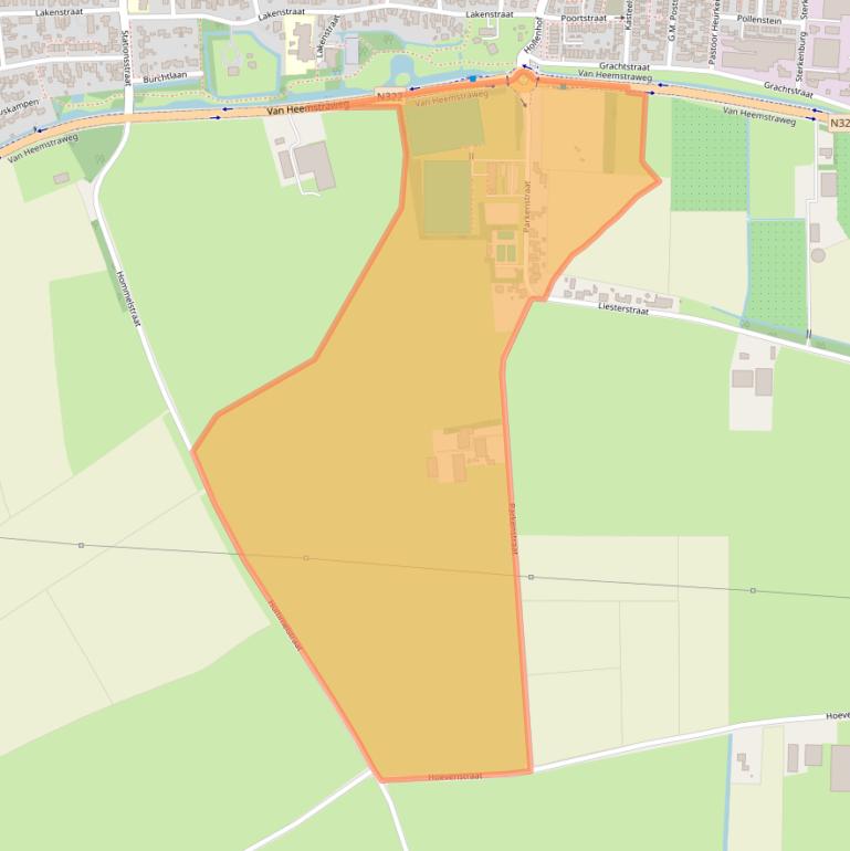 Kaart van postcodegebied 6659BD.