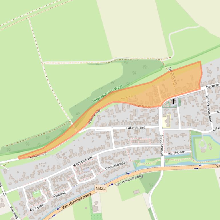 Kaart van postcodegebied 6659CH.