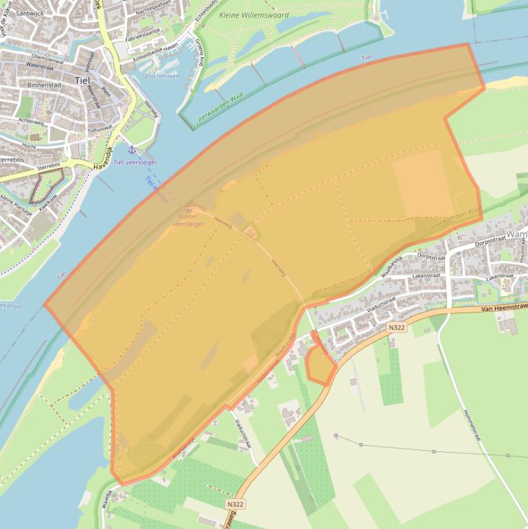 Kaart van postcodegebied 6659KD.