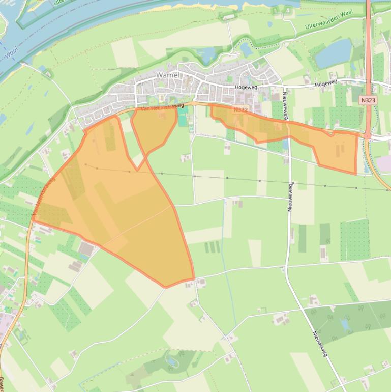 Kaart van postcodegebied 6659KE.