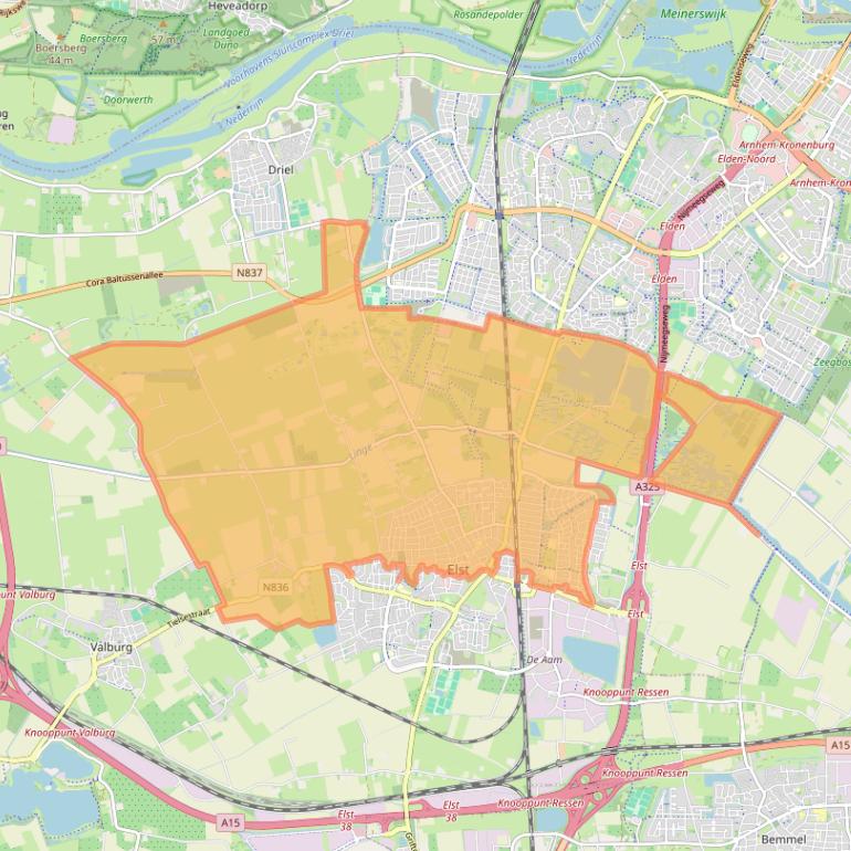 Kaart van postcodegebied 6661.