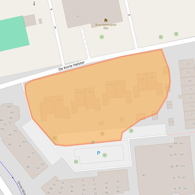 Kaart van postcodegebied 6661AD.