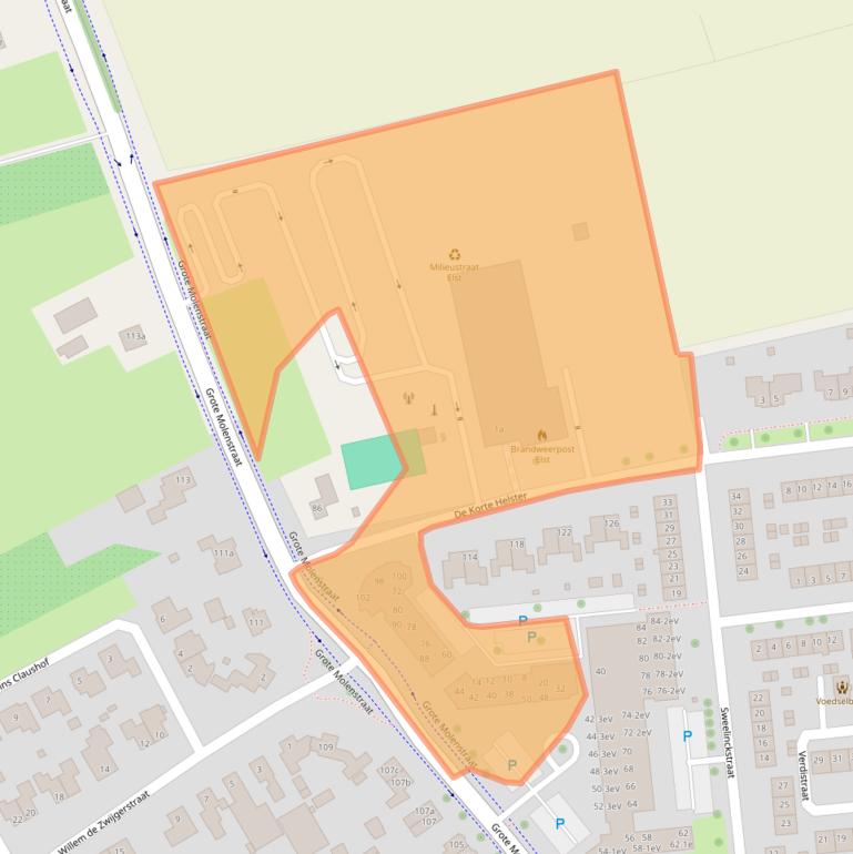 Kaart van postcodegebied 6661AE.