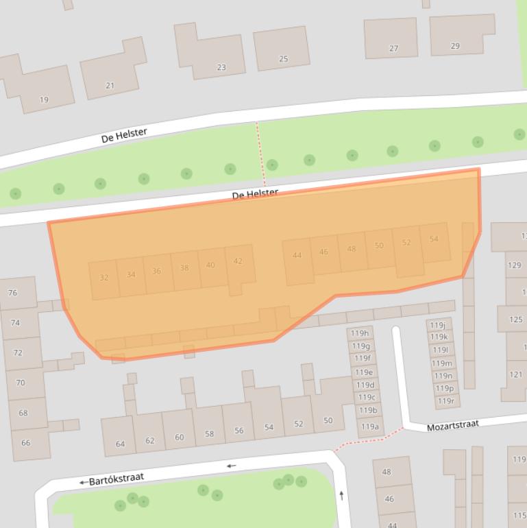 Kaart van postcodegebied 6661AJ.