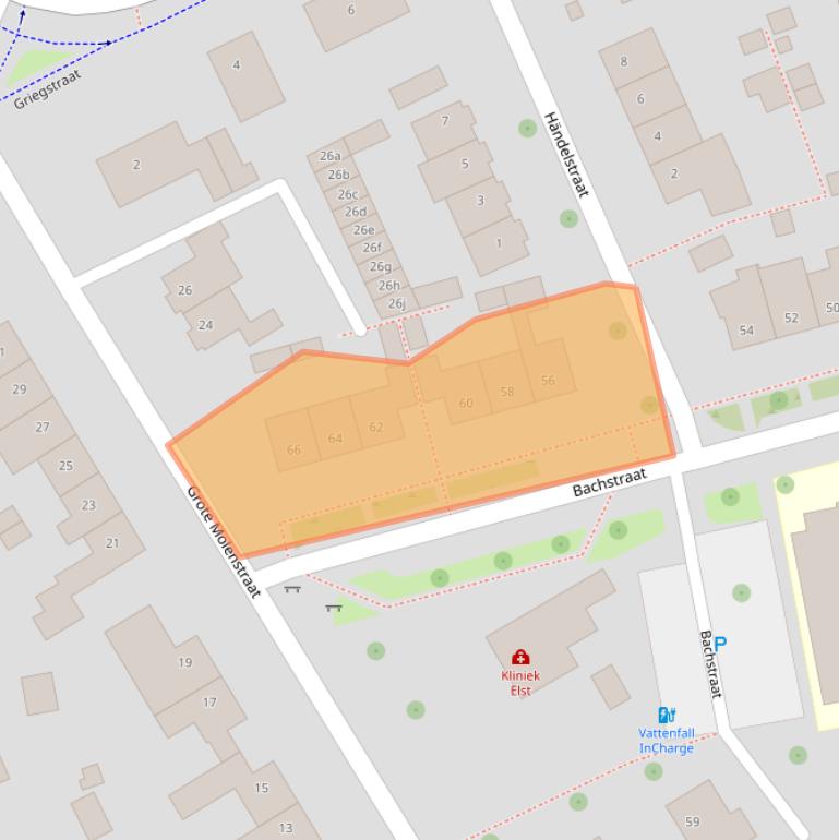 Kaart van postcodegebied 6661CX.