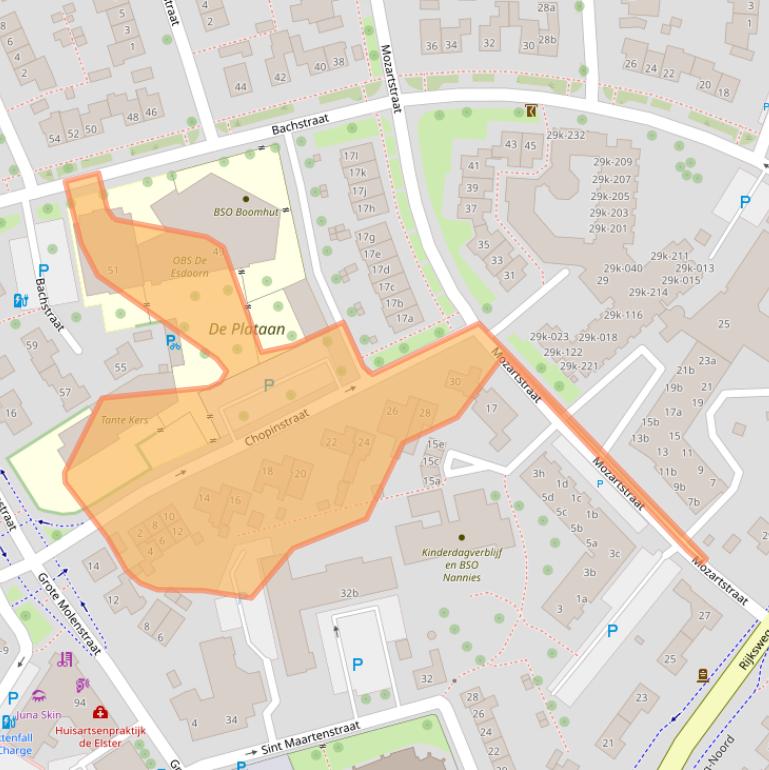 Kaart van postcodegebied 6661CZ.