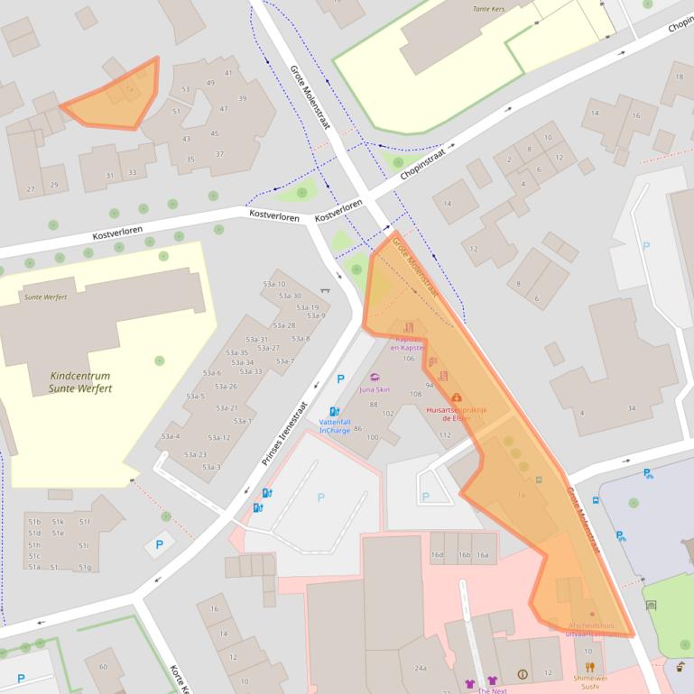 Kaart van postcodegebied 6661DB.