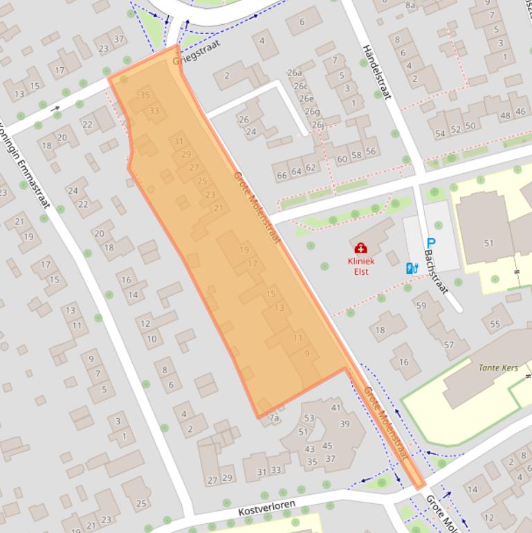 Kaart van postcodegebied 6661DC.