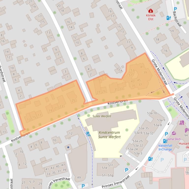 Kaart van postcodegebied 6661DX.