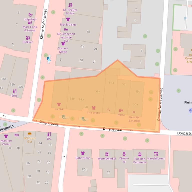 Kaart van postcodegebied 6661EM.