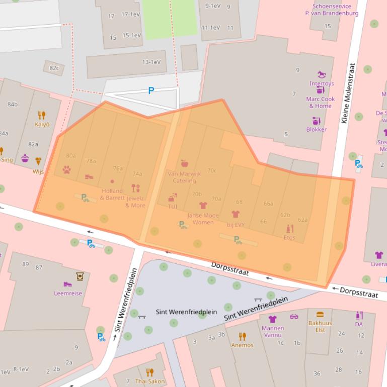 Kaart van postcodegebied 6661EN.