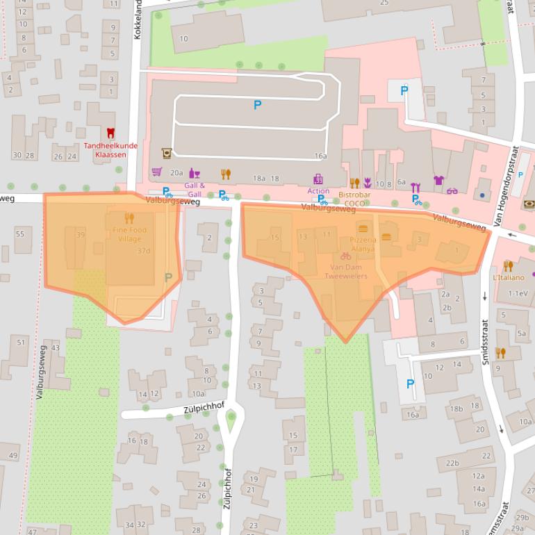 Kaart van postcodegebied 6661ER.