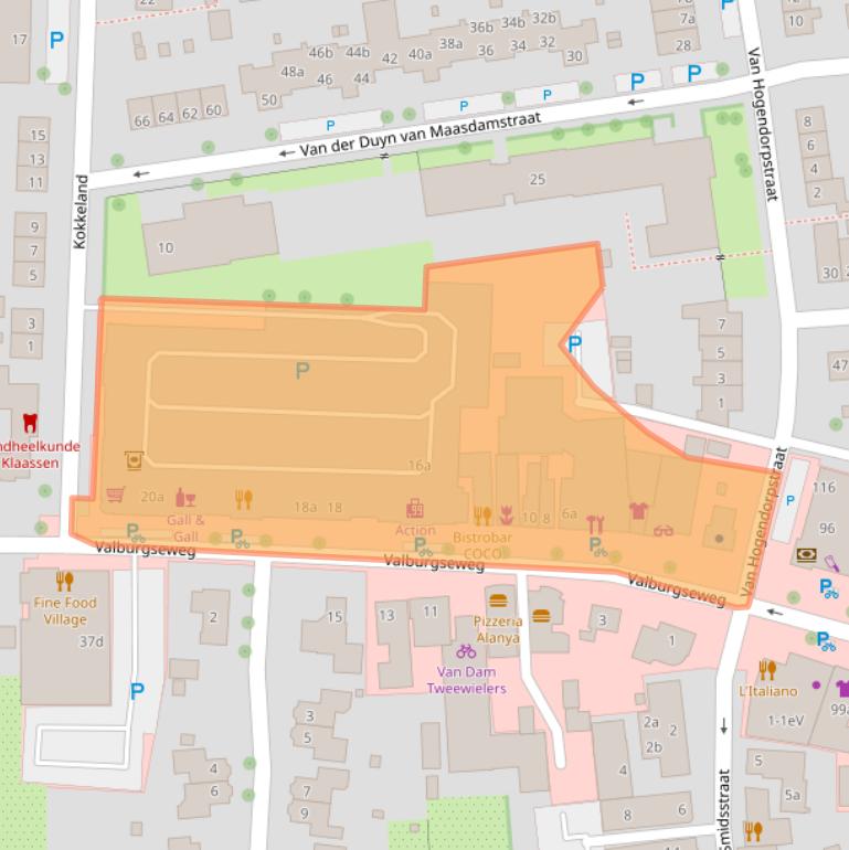 Kaart van postcodegebied 6661EV.
