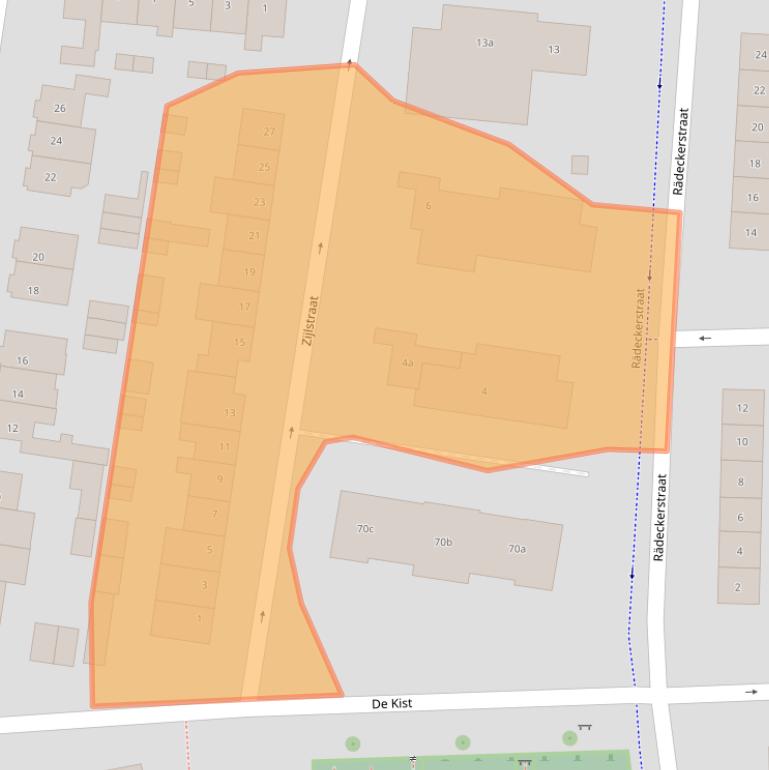 Kaart van postcodegebied 6661GG.