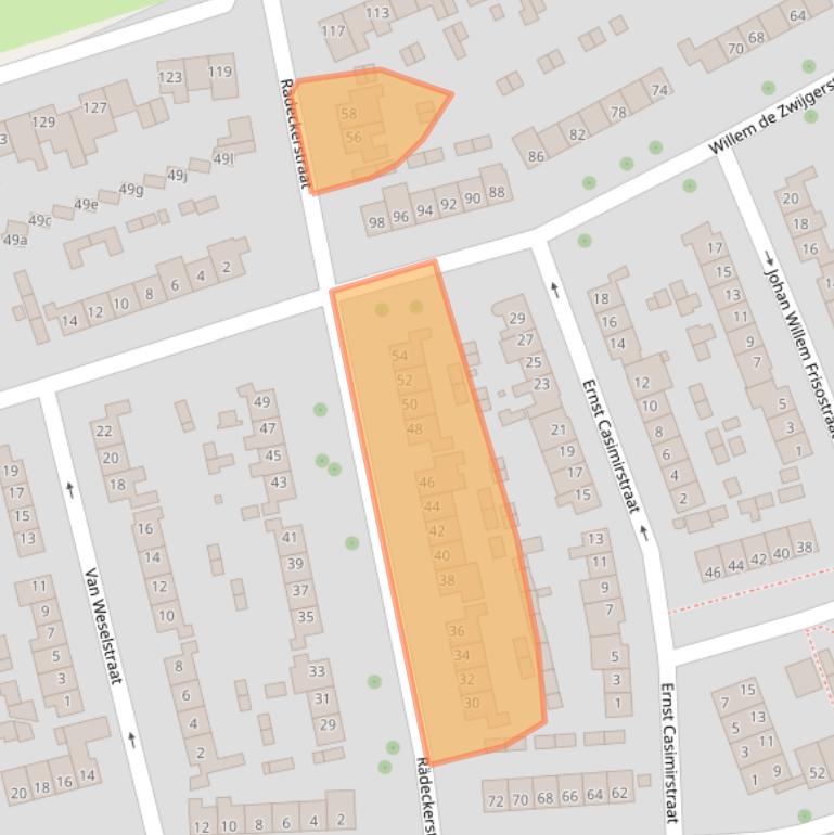 Kaart van postcodegebied 6661HG.