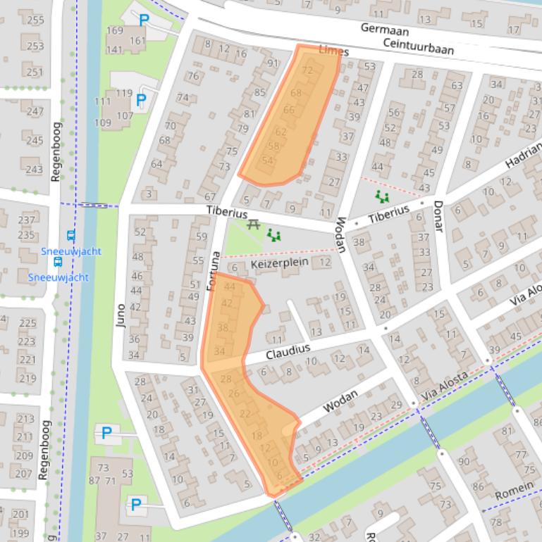 Kaart van postcodegebied 6661JH.