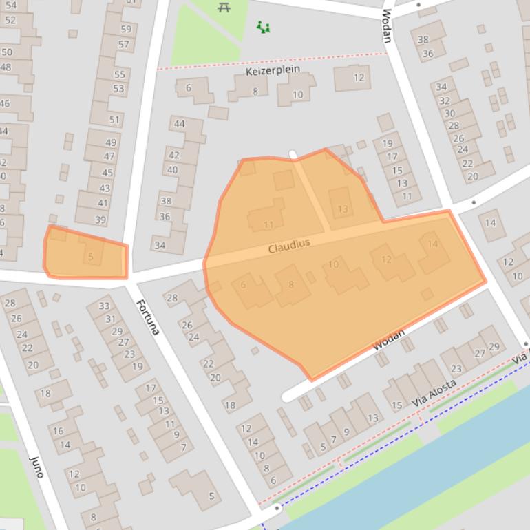 Kaart van postcodegebied 6661JL.