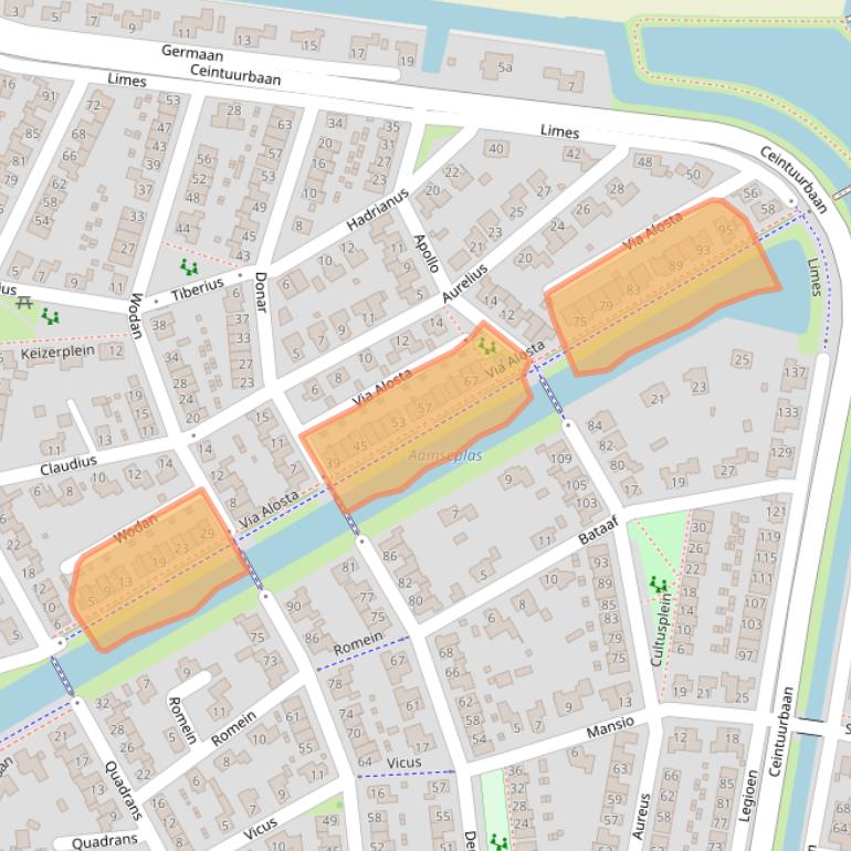 Kaart van postcodegebied 6661JX.