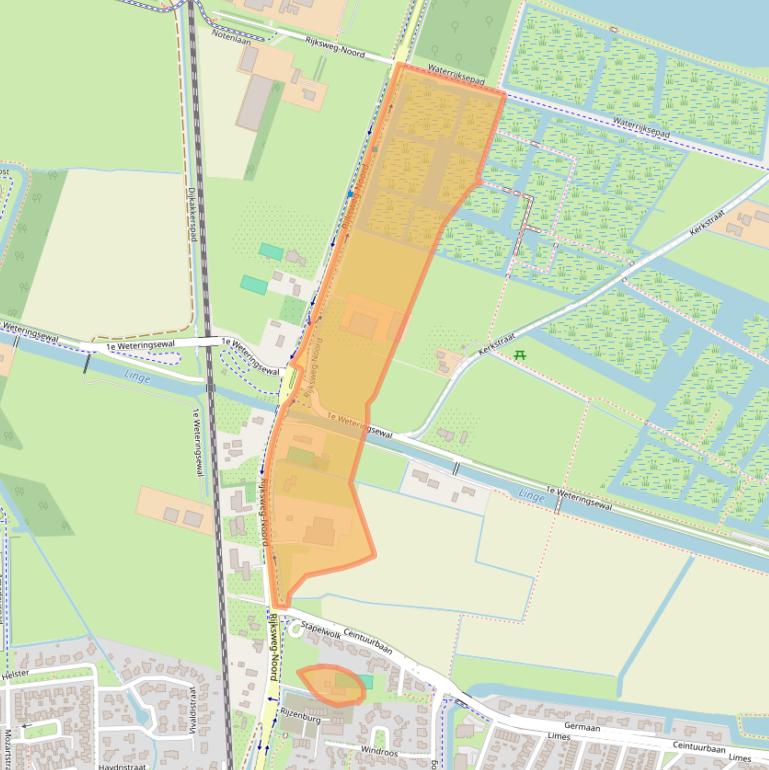 Kaart van postcodegebied 6661KJ.