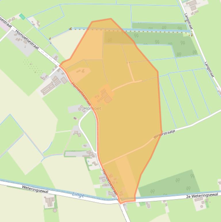 Kaart van postcodegebied 6661LA.