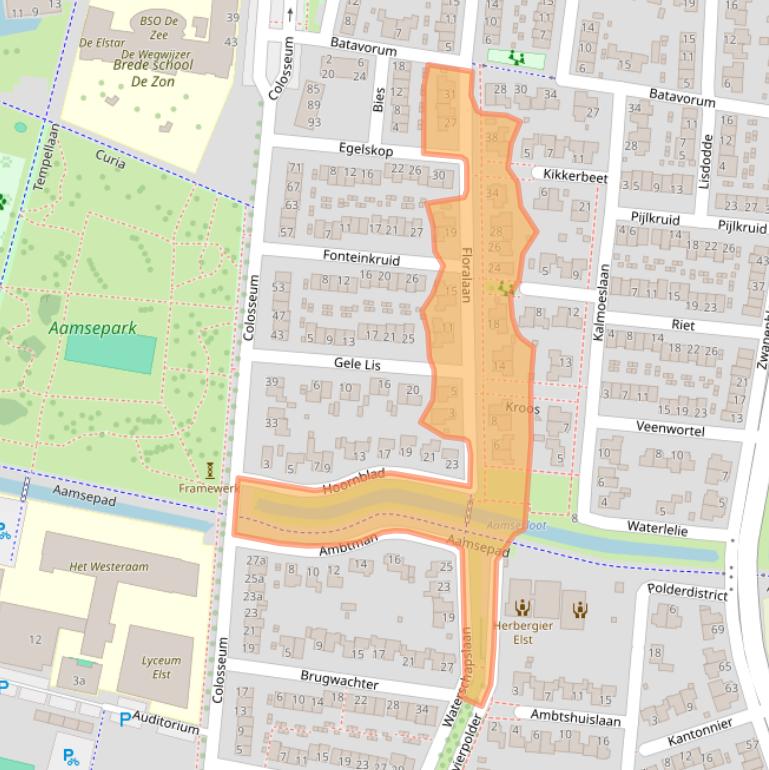 Kaart van postcodegebied 6661LL.