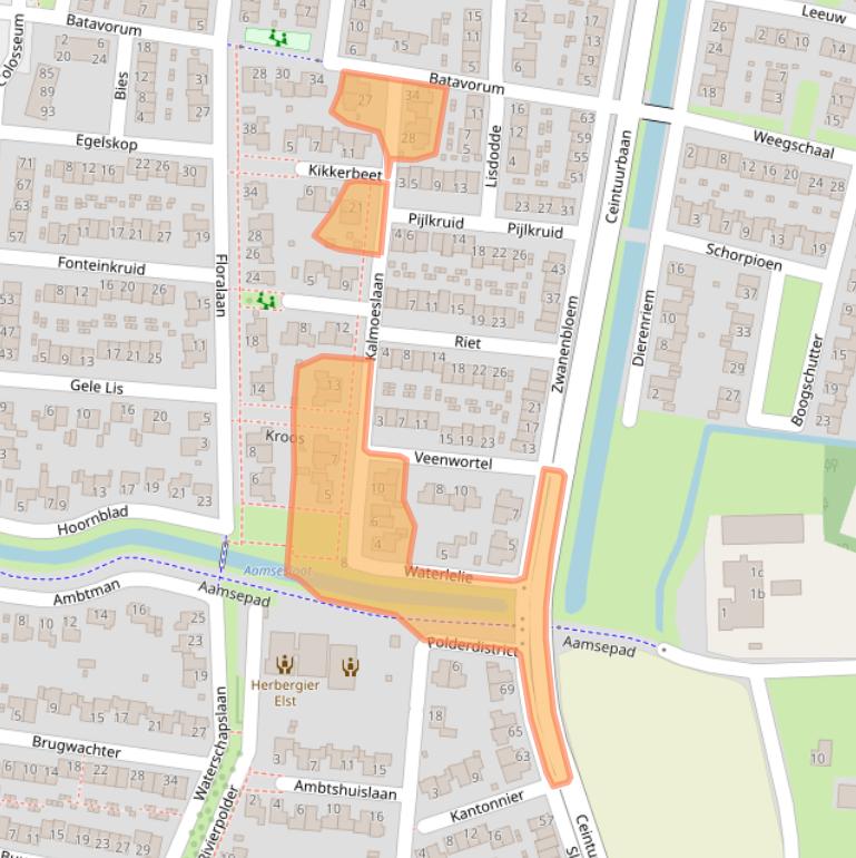 Kaart van postcodegebied 6661LR.