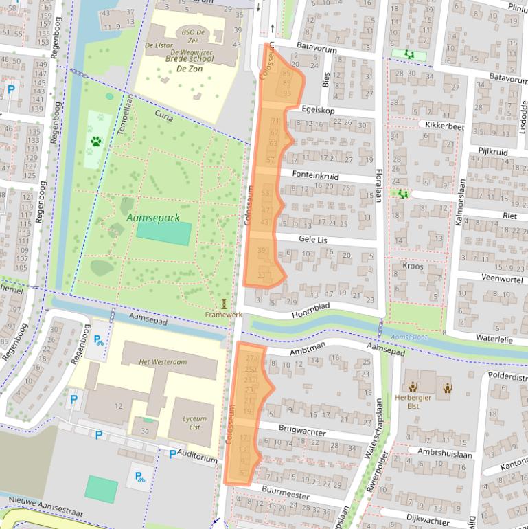 Kaart van postcodegebied 6661MA.