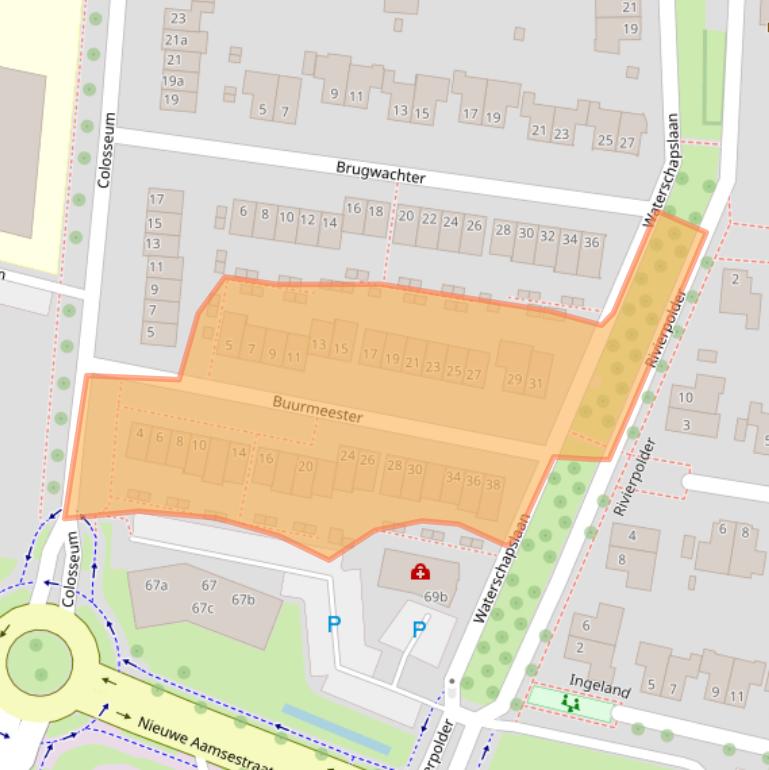 Kaart van postcodegebied 6661MB.