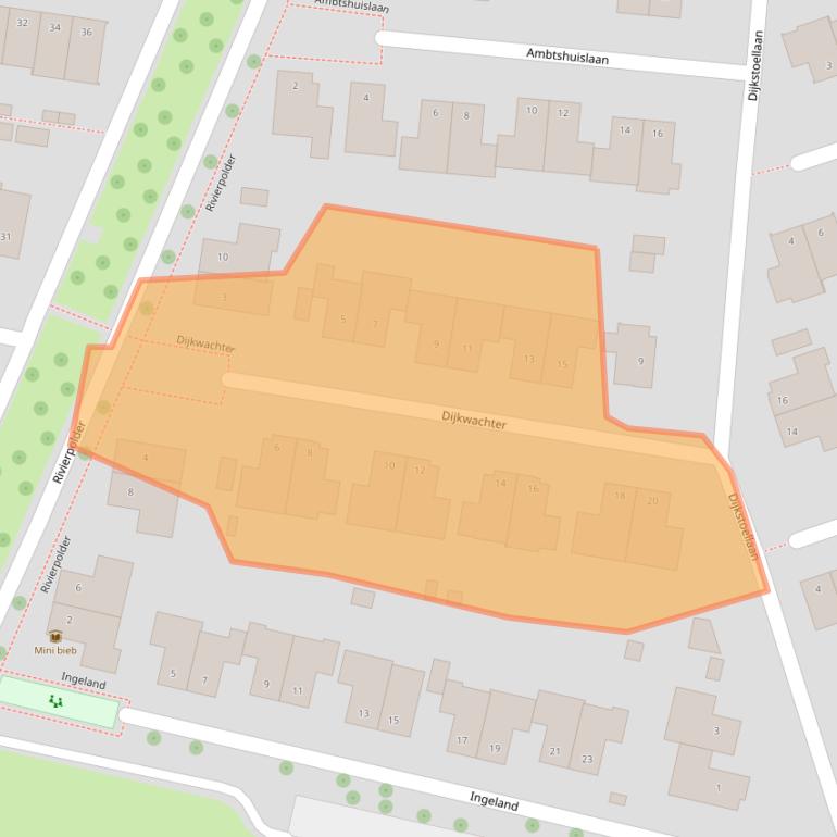 Kaart van postcodegebied 6661MJ.