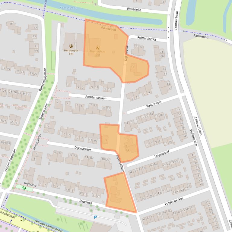 Kaart van postcodegebied 6661ML.