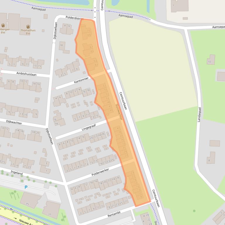 Kaart van postcodegebied 6661MV.