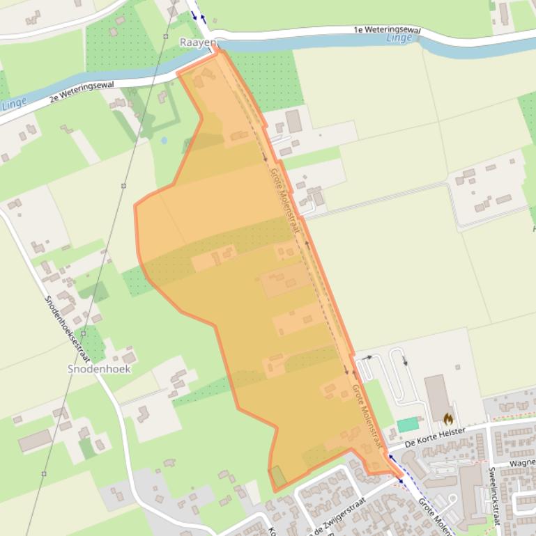 Kaart van postcodegebied 6661NE.