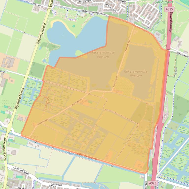 Kaart van postcodegebied 6661NS.