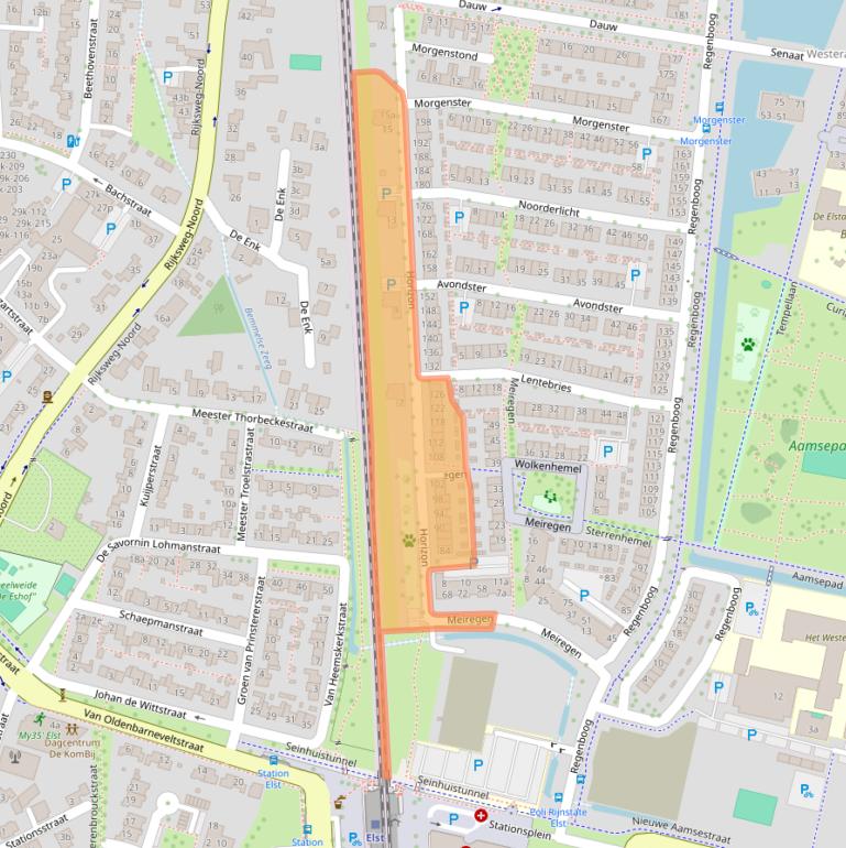 Kaart van postcodegebied 6661PB.