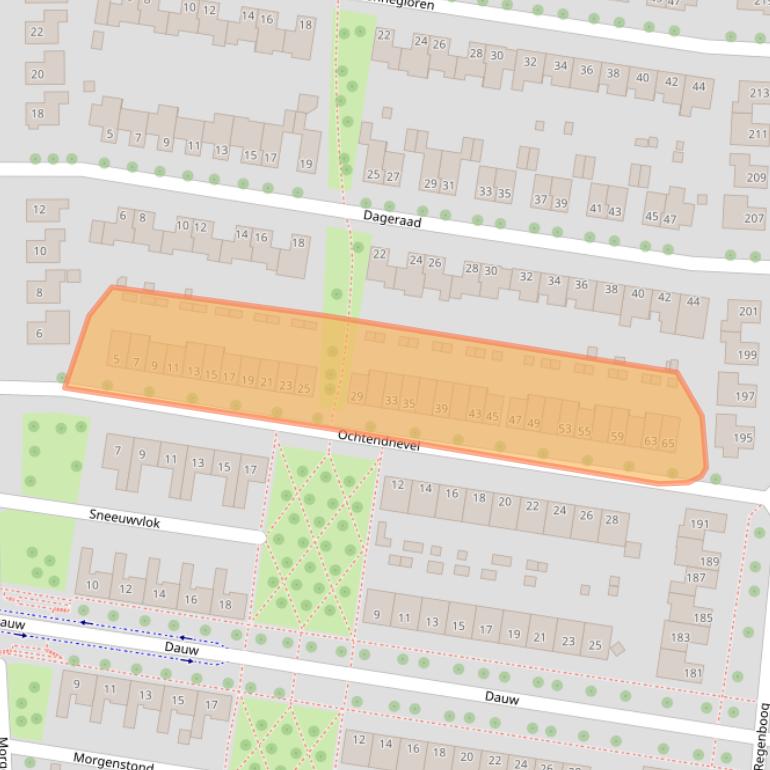 Kaart van postcodegebied 6661RC.